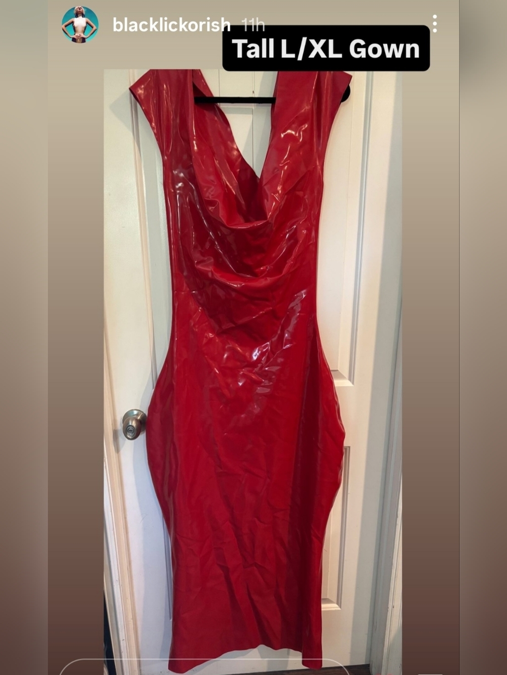 Red Latex Gown View 2